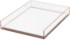 Realspace Rose Gold Acrylic Paper Tray, Letter Size