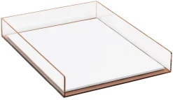 Realspace Rose Gold Acrylic Paper Tray, Letter Size