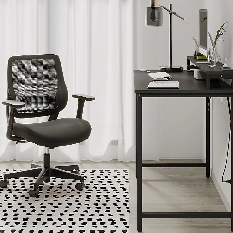 Realspace® Sensi Mesh/Fabric Low-Back Task Office Chair, Black, BIFMA Compliant