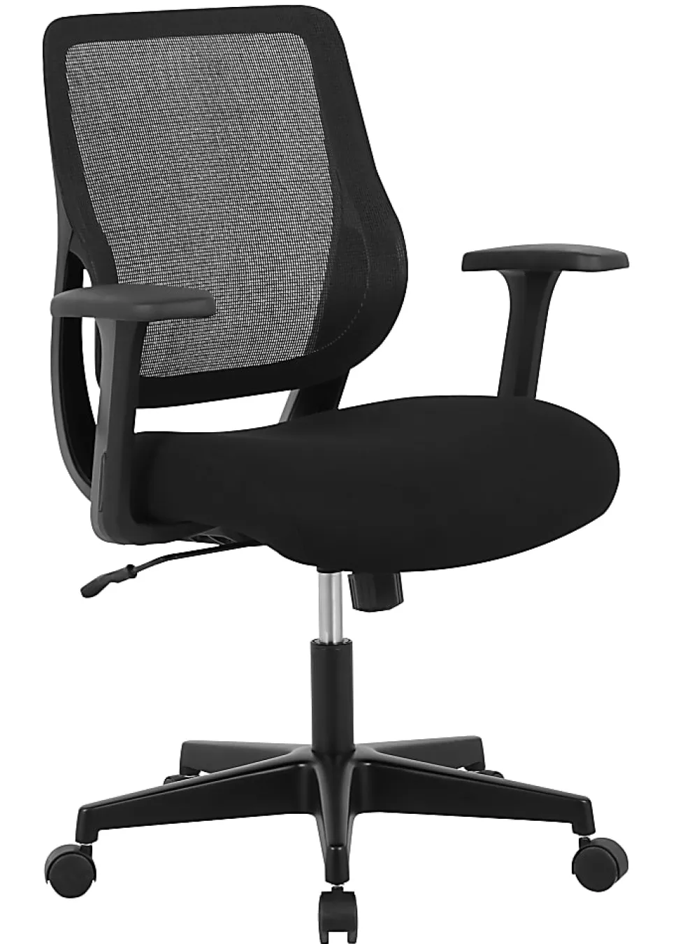 Realspace® Sensi Mesh/Fabric Low-Back Task Office Chair, Black, BIFMA Compliant
