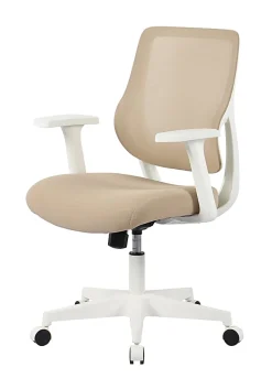 Realspace® Sensi Mesh/Fabric Low-Back Task Chair, Oatmeal/White, BIFMA Compliant