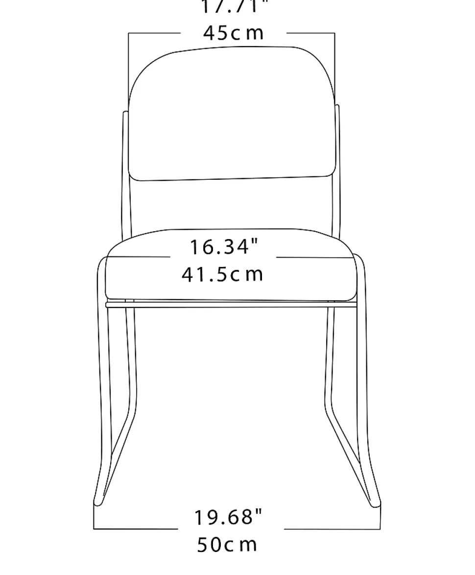 Realspace® Sled-Base Padded Fabric Seat, Fabric Back Stacking Chair 22" Seat Width, Black Seat/Chrome Frame, Quantity: 1