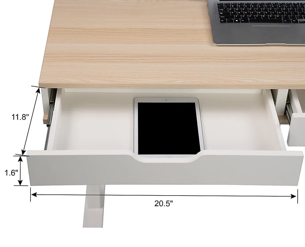 Realspace® Smart Electric 48"W Height-Adjustable Standing Desk, White/Natural