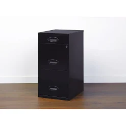 Realspace SOHO® 18"D 3-Drawer Organizer Vertical Letter-Size File Cabinet, Black