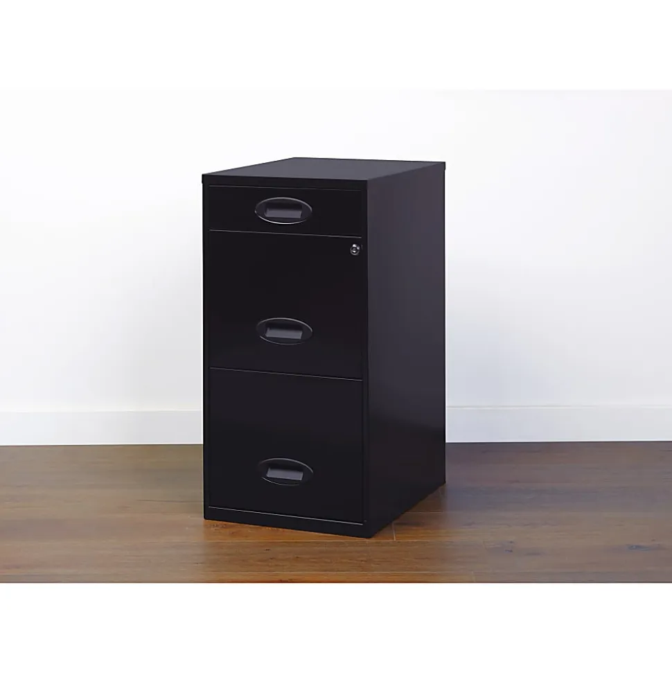 Realspace SOHO® 18"D 3-Drawer Organizer Vertical Letter-Size File Cabinet, Black