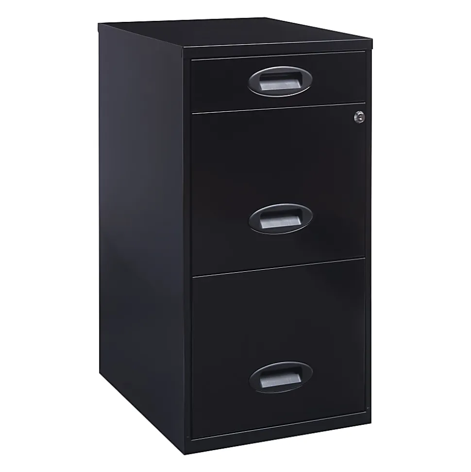 Realspace SOHO® 18"D 3-Drawer Organizer Vertical Letter-Size File Cabinet, Black
