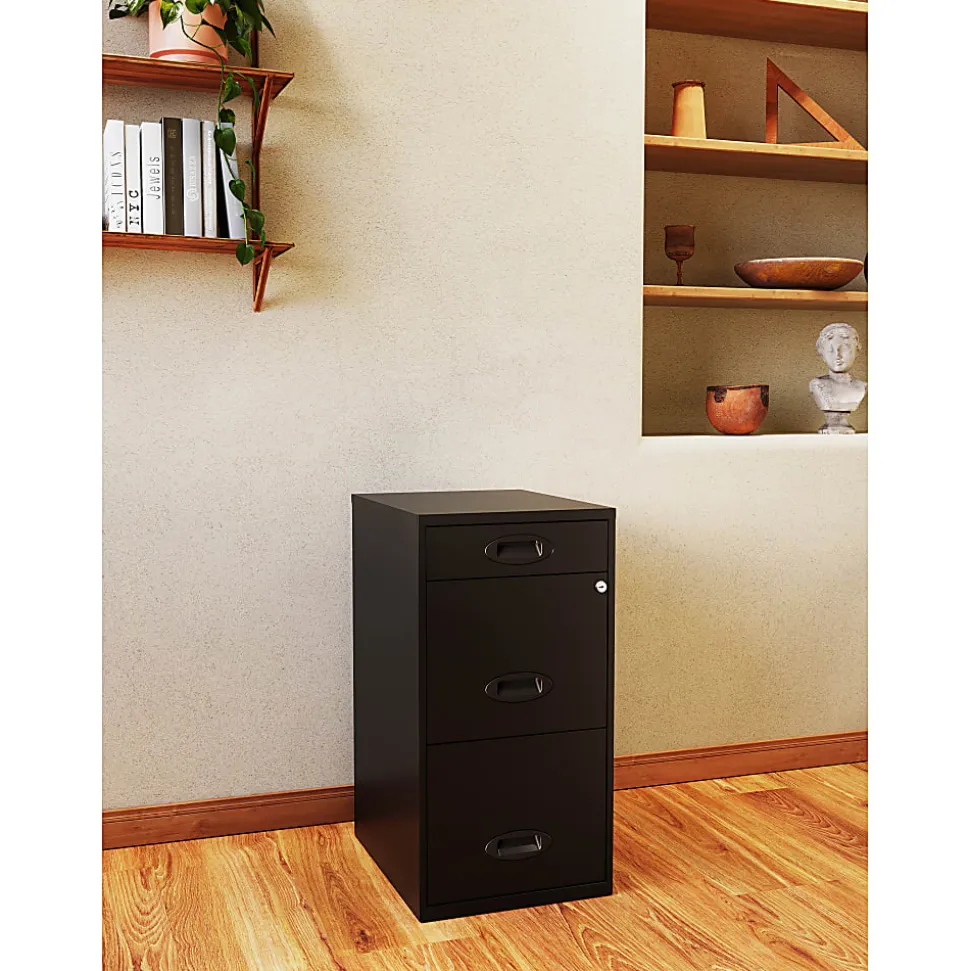 Realspace SOHO® 18"D 3-Drawer Organizer Vertical Letter-Size File Cabinet, Black