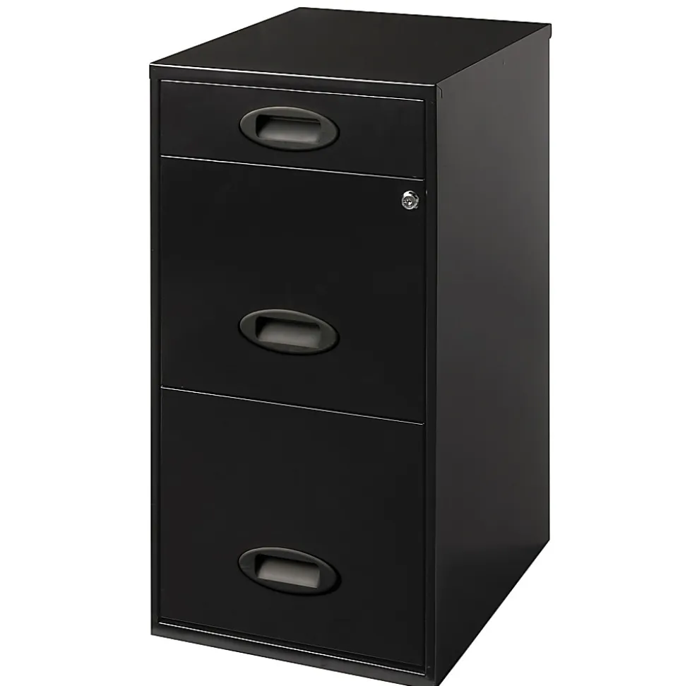 Realspace SOHO® 18"D 3-Drawer Organizer Vertical Letter-Size File Cabinet, Black