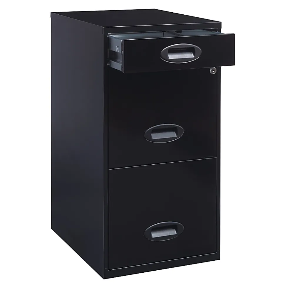 Realspace SOHO® 18"D 3-Drawer Organizer Vertical Letter-Size File Cabinet, Black