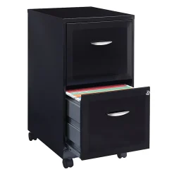 Realspace SOHO® 18"D Vertical 2-Drawer Mobile File Cabinet, Black