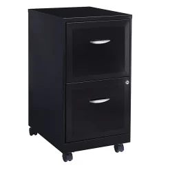 Realspace SOHO® 18"D Vertical 2-Drawer Mobile File Cabinet, Black
