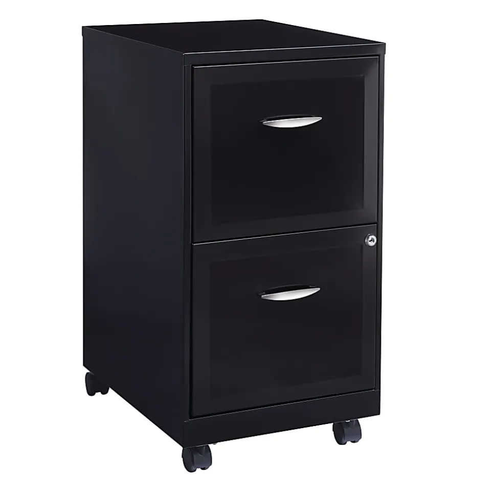 Realspace SOHO® 18"D Vertical 2-Drawer Mobile File Cabinet, Black