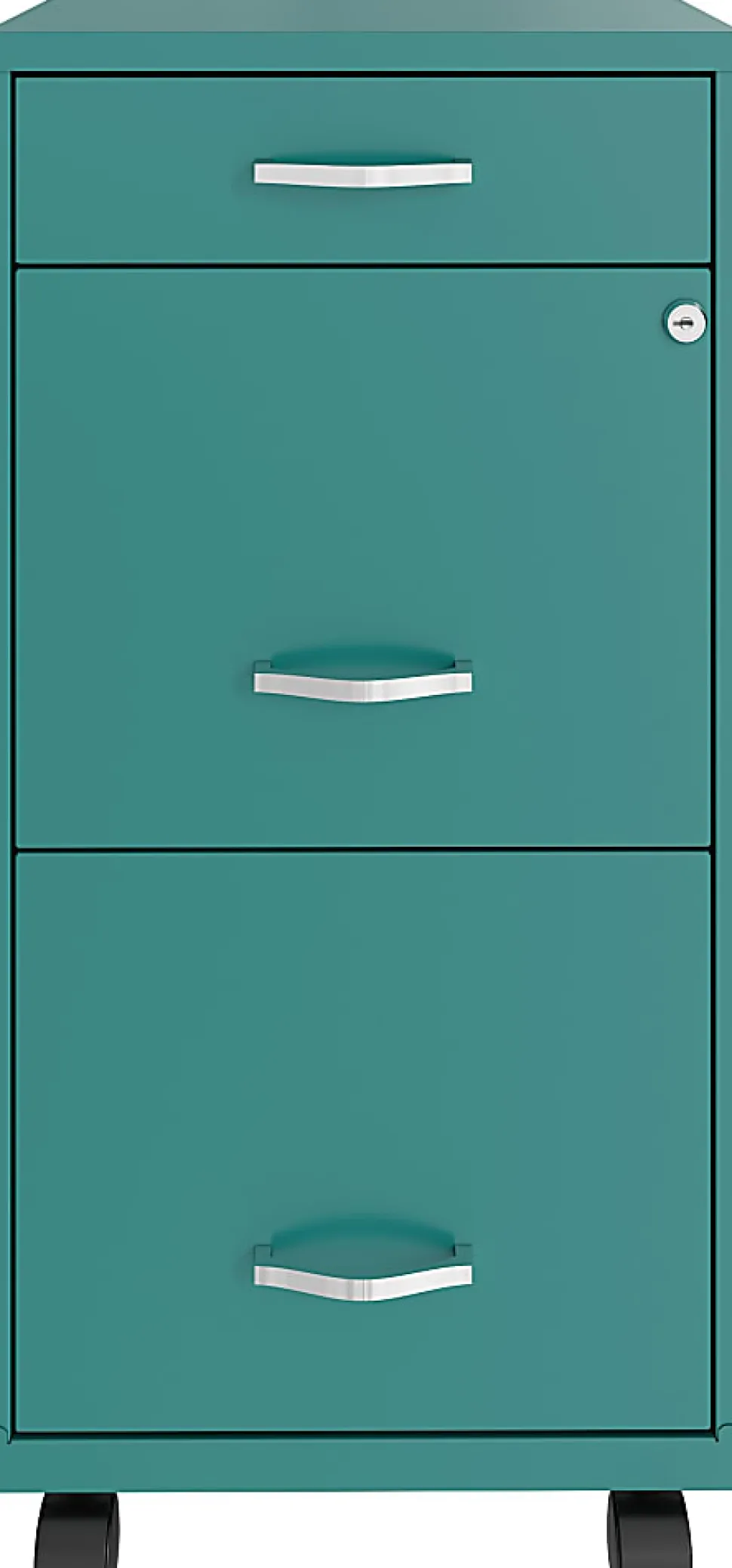 Realspace SOHO® Organizer 18"D Vertical 3-Drawer Mobile File Cabinet, Teal
