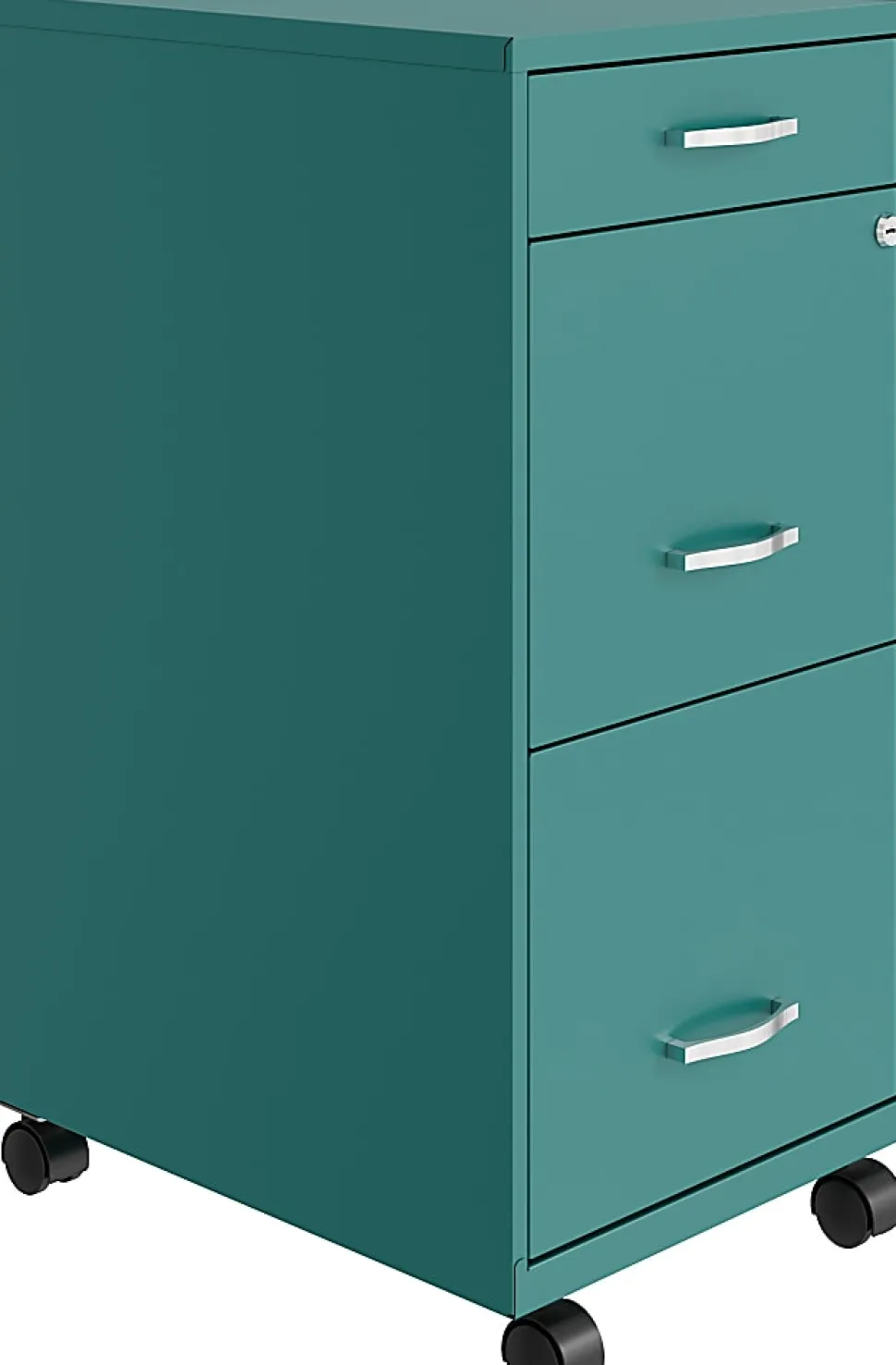 Realspace SOHO® Organizer 18"D Vertical 3-Drawer Mobile File Cabinet, Teal