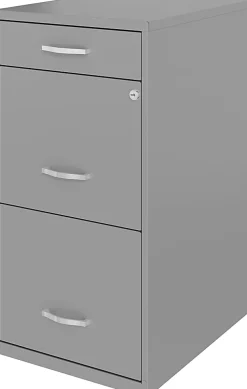 Realspace SOHO® Organizer 18"D Vertical 3-Drawer File Cabinet, Silver
