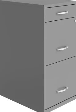 Realspace SOHO® Organizer 18"D Vertical 3-Drawer File Cabinet, Silver