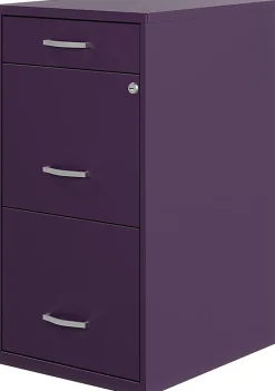 Realspace SOHO® Organizer 18"D Vertical 3-Drawer File Cabinet, Purple