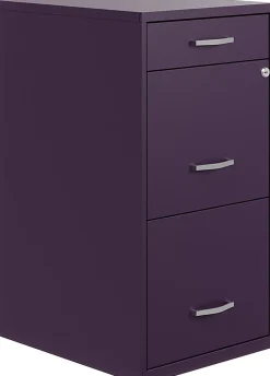 Realspace SOHO® Organizer 18"D Vertical 3-Drawer File Cabinet, Purple