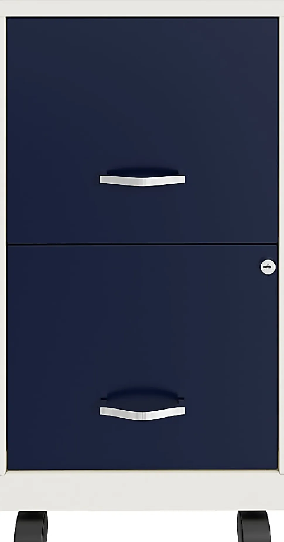 Realspace SOHO® Smart 18"D Vertical 2-Drawer Mobile File Cabinet, White/Navy