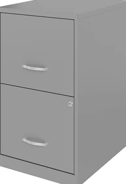 Realspace SOHO® Smart 18"D Vertical 2-Drawer File Cabinet, Silver