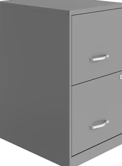 Realspace SOHO® Smart 18"D Vertical 2-Drawer File Cabinet, Silver