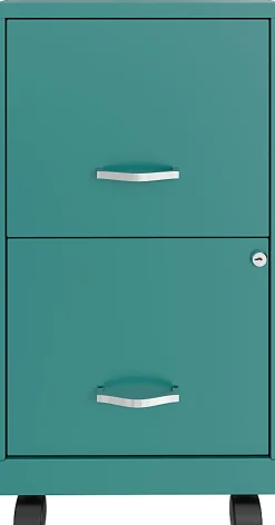 Realspace SOHO® Smart 18"D Vertical 2-Drawer Mobile File Cabinet, Teal, 25106