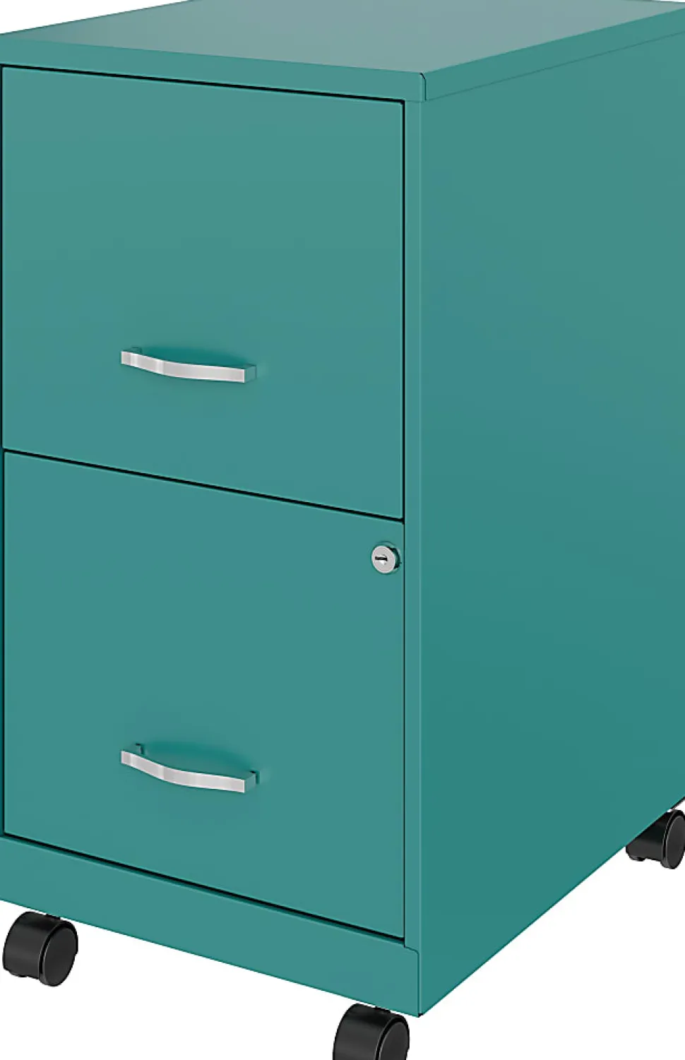 Realspace SOHO® Smart 18"D Vertical 2-Drawer Mobile File Cabinet, Teal, 25106