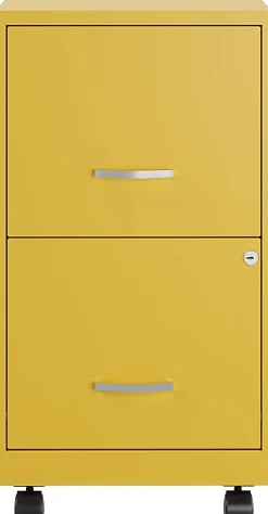Realspace SOHO® Smart 18"D Vertical 2-Drawer Mobile File Cabinet, Gold