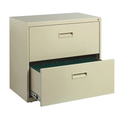 Realspace SOHO® 30"W x 17-5/8"D Lateral 2-Drawer File Cabinet, Putty