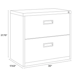 Realspace SOHO® 30"W x 17-5/8"D Lateral 2-Drawer File Cabinet, Putty