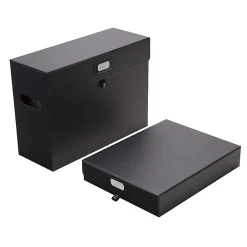 Realspace® Standard-Duty Document Storage Box, 12" x 2-1/4" x 9-1/4", Black