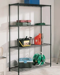 Realspace® Steel Wire Shelving, 4-Shelves, 72