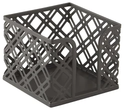 Realspace® Streya Cut-Metal Memo Holder, 3"H x 3-3/4"W x 3-3/4"D, Gray
