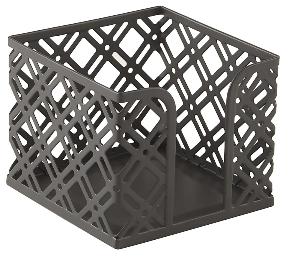 Realspace® Streya Cut-Metal Memo Holder, 3"H x 3-3/4"W x 3-3/4"D, Gray