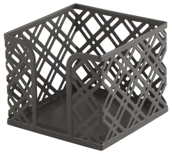 Realspace® Streya Cut-Metal Memo Holder, 3"H x 3-3/4"W x 3-3/4"D, Gray