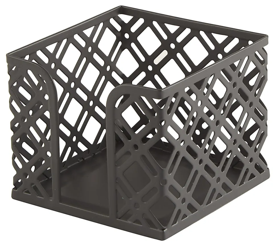 Realspace® Streya Cut-Metal Memo Holder, 3"H x 3-3/4"W x 3-3/4"D, Gray
