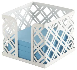 Realspace® Streya Cut-Metal Memo Holder, 3"H x 3-3/4"W x 3-3/4"D, White
