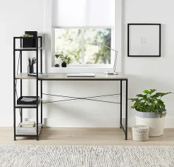Realspace® Trazer 56"W Computer Desk With Storage Shelves, Gray