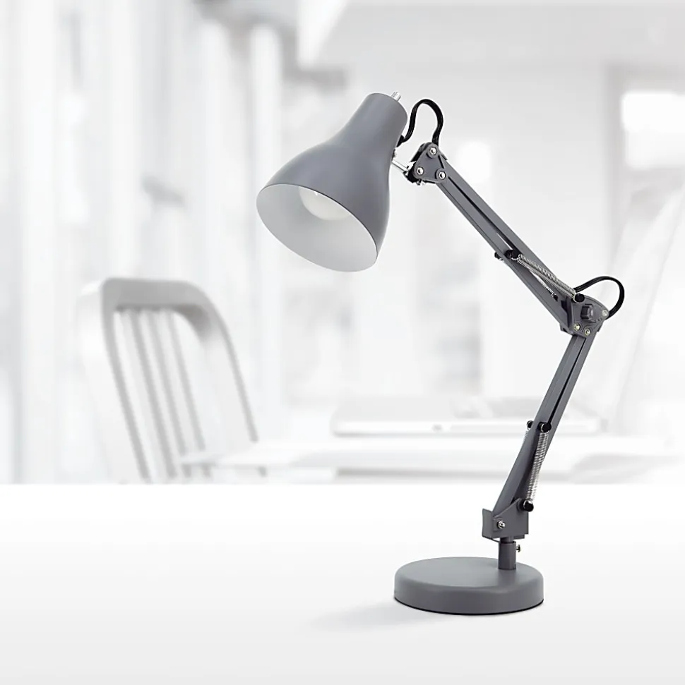 Realspace™ Trazio LED Architect Task Lamp, 22"H, Gray