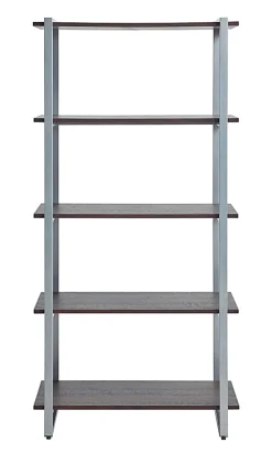 Realspace® Trezza 60"H 4-Shelf Bookcase, Warm Walnut
