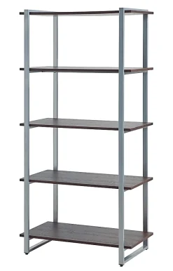 Realspace® Trezza 60"H 4-Shelf Bookcase, Warm Walnut