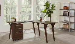 Realspace® Trezza 62"W L-Shaped Computer Desk, Light Oak