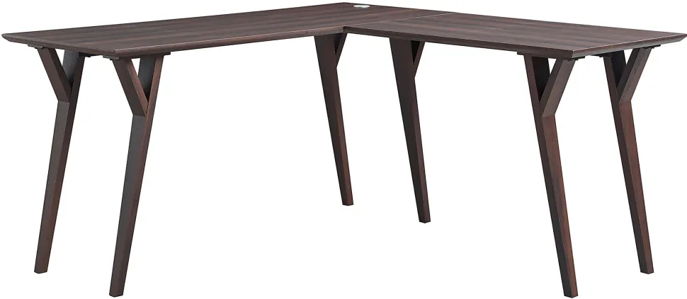 Realspace® Trezza 62"W L-Shaped Computer Desk, Warm Walnut