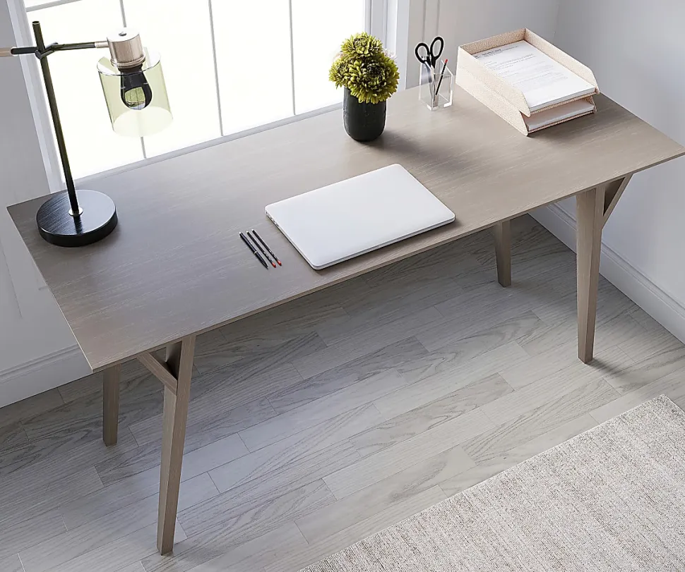Realspace® Trezza 60"W Writing Desk, Light Oak