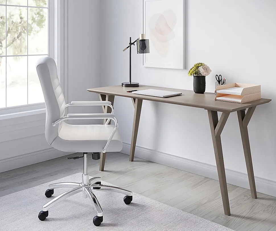 Realspace® Trezza 60"W Writing Desk, Light Oak