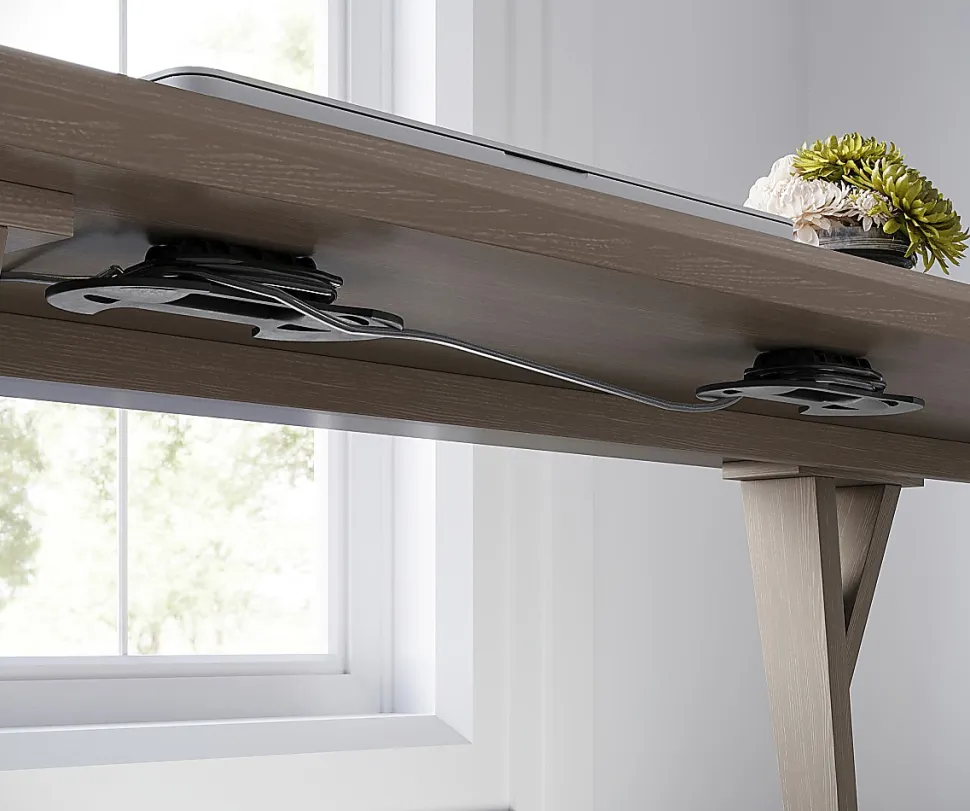 Realspace® Trezza 60"W Writing Desk, Warm Walnut