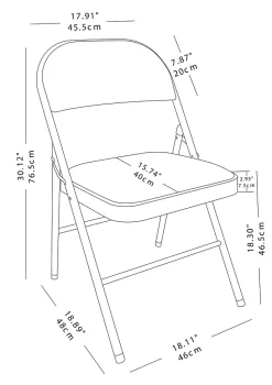 Realspace® Upholstered Padded Folding Chair, Tan