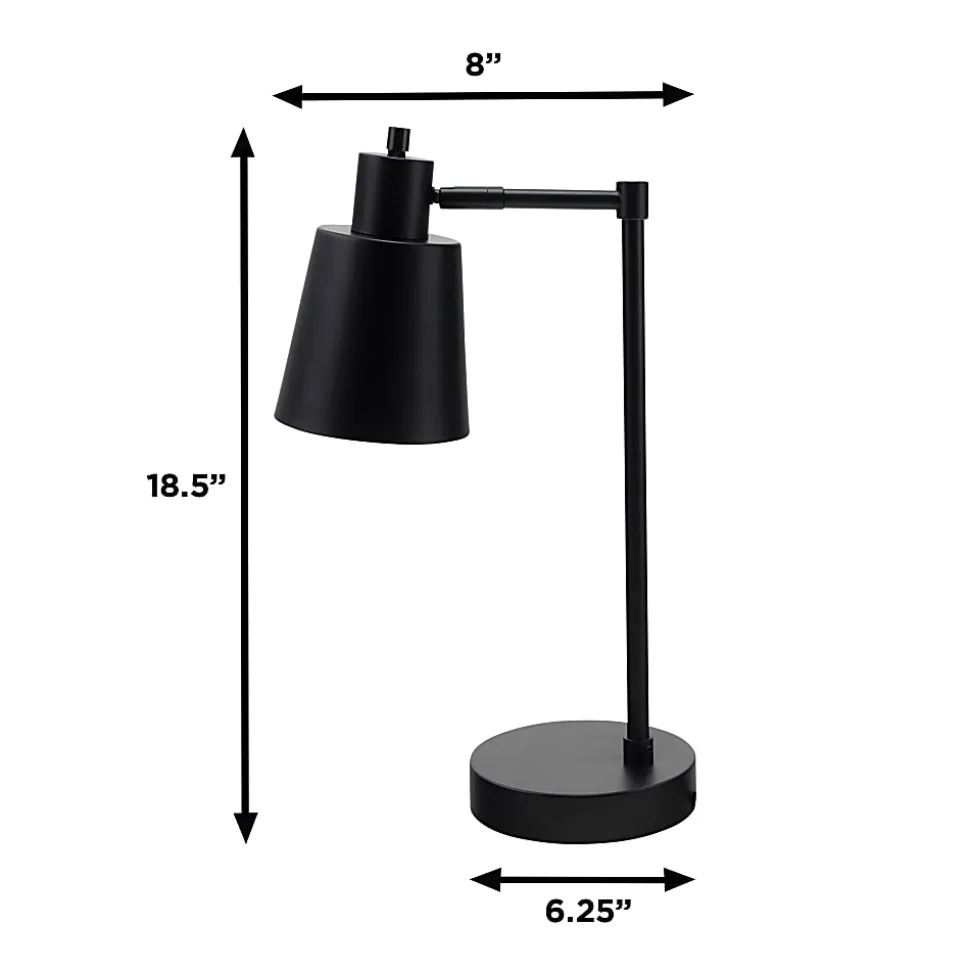 Realspace™ Vaylen Desk Lamp, 18"H, Black