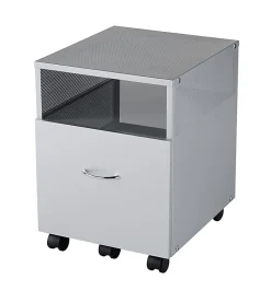 Realspace® Vista 20"D Metal Mobile File Storage Cart, Silver