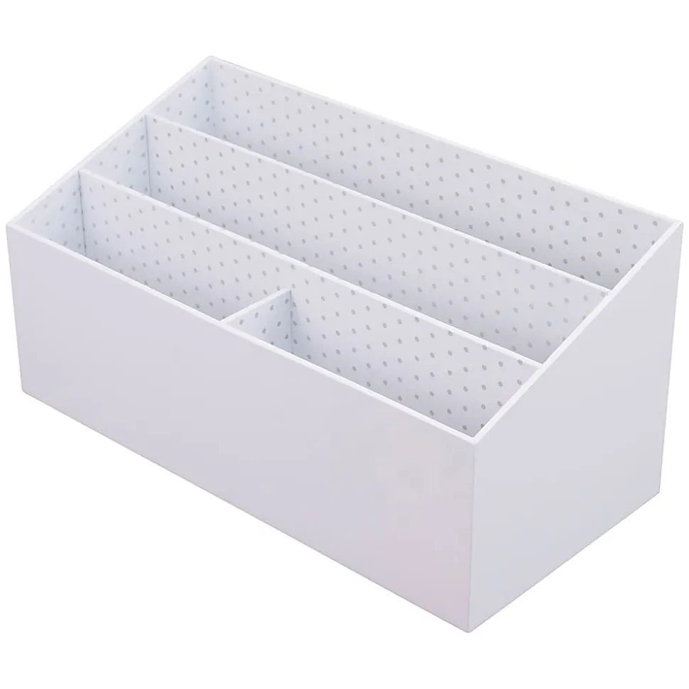 Realspace® White Dot Desktop Organizer